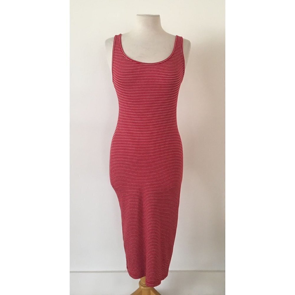 Heart and Hips Red And White Striped Tank Dress Size Large